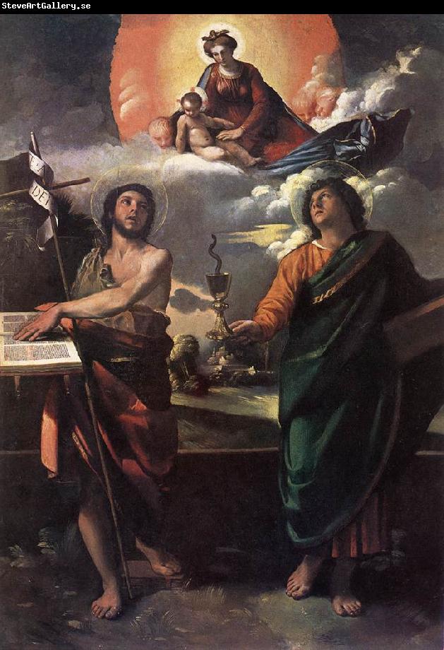 DOSSI, Dosso The Virgin Appearing to Sts John the Baptist and John the Evangelist dfg